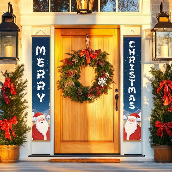 Paint by Numbers Front Door Hanging Banners - Santa Cheer