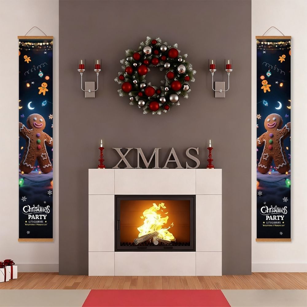 Paint by Numbers Front Door Hanging Banners - Gingerbread Fun