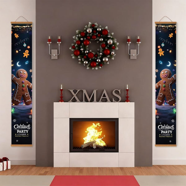 Paint by Numbers Front Door Hanging Banners - Gingerbread Fun