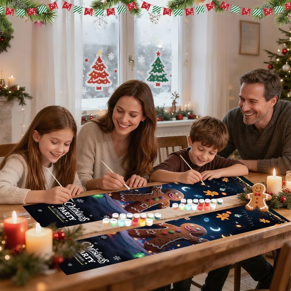 Paint by Numbers Front Door Hanging Banners - Gingerbread Fun