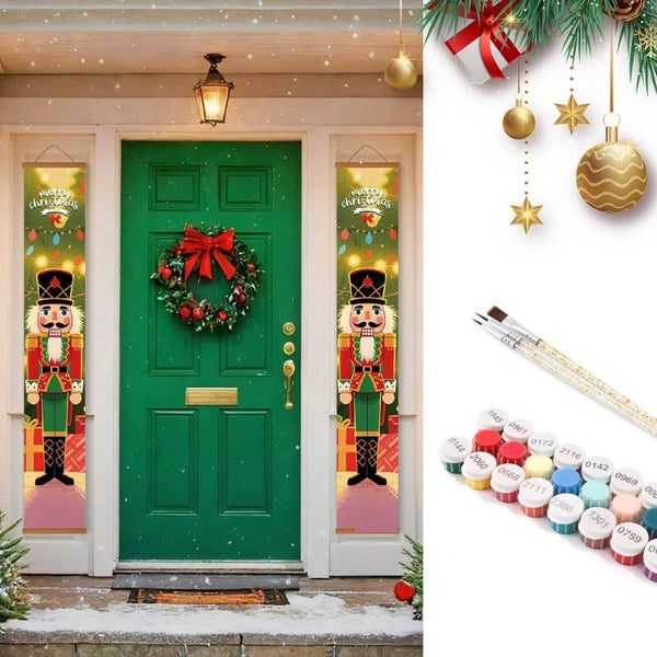 Paint by Numbers Front Door Hanging Banners - Twinkling Lights Figured'Art