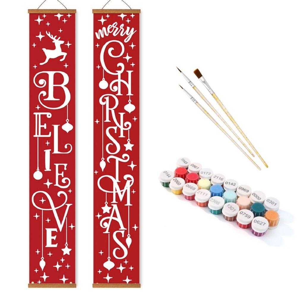 Paint by Numbers Front Door Hanging Banners - Believe in Christmas Magic