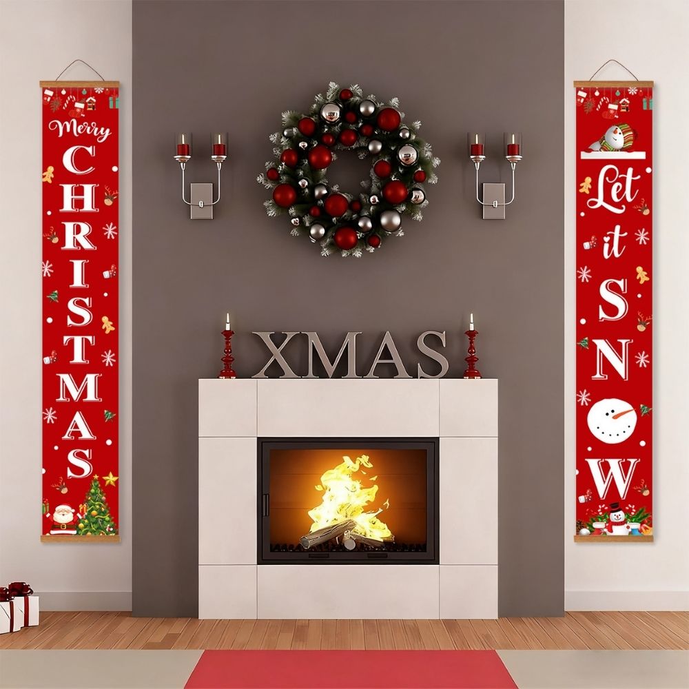 Paint by Numbers Front Door Hanging Banners - Let It Snow