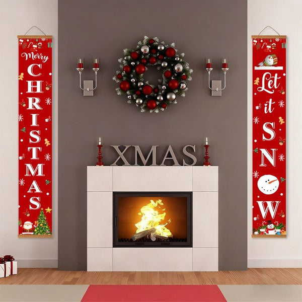 Paint by Numbers Front Door Hanging Banners - Let It Snow