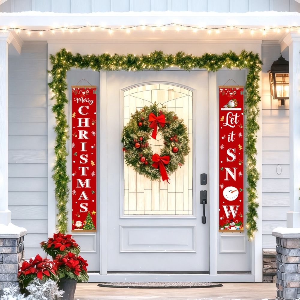 Paint by Numbers Front Door Hanging Banners - Let It Snow