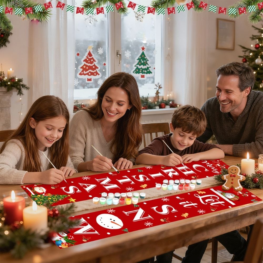 Paint by Numbers Front Door Hanging Banners - Let It Snow