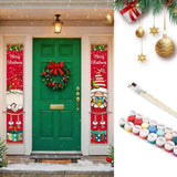 Paint by Numbers Front Door Hanging Banners - Gnomes and Candy Cane Figured'Art