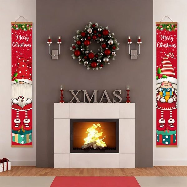 Paint by Numbers Front Door Hanging Banners - Gnomes and Candy Cane