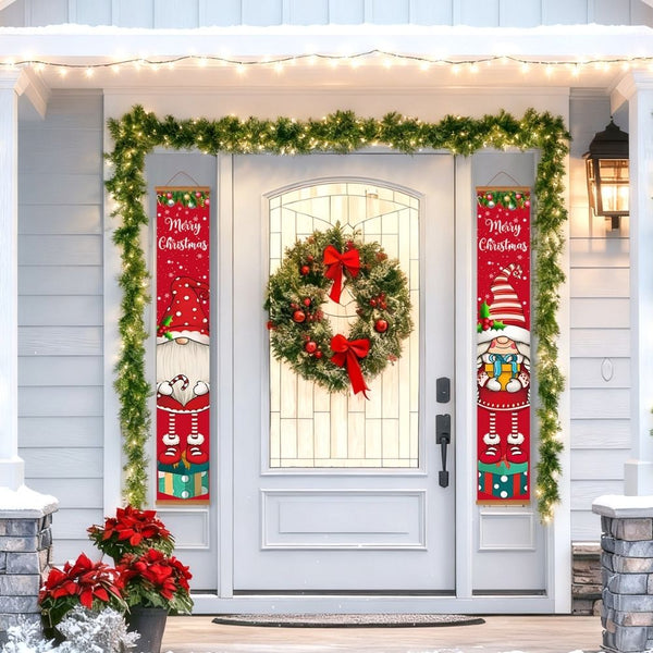 Paint by Numbers Front Door Hanging Banners - Gnomes and Candy Cane
