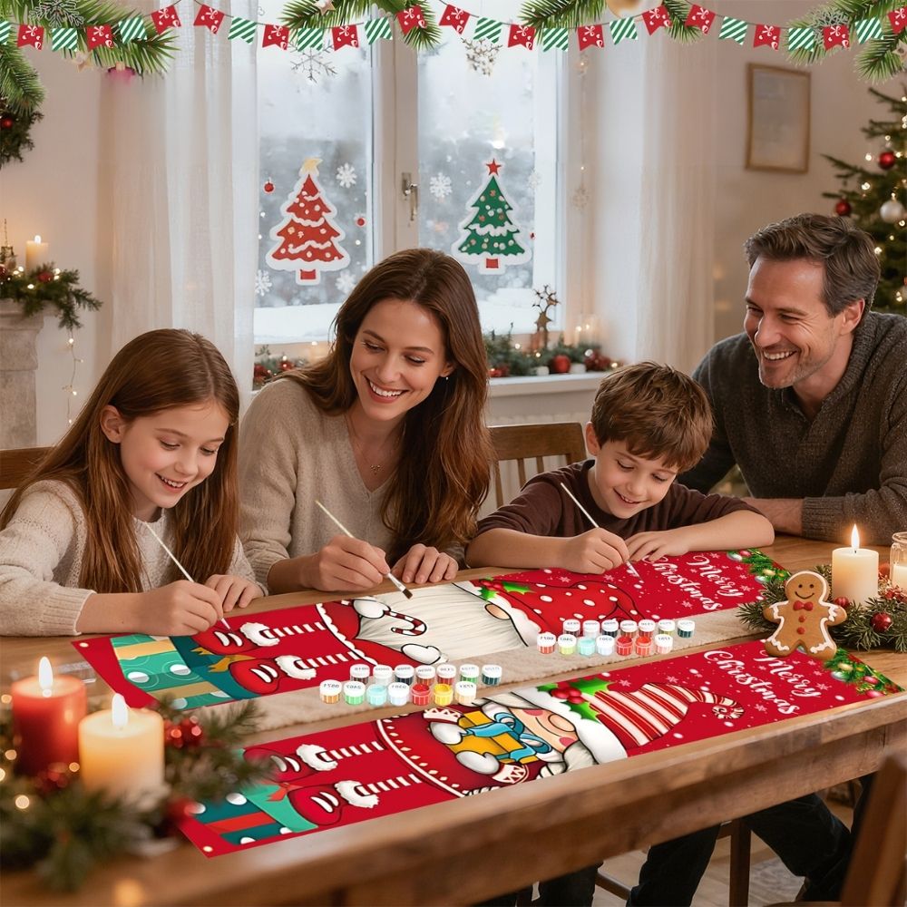 Paint by Numbers Front Door Hanging Banners - Gnomes and Candy Cane