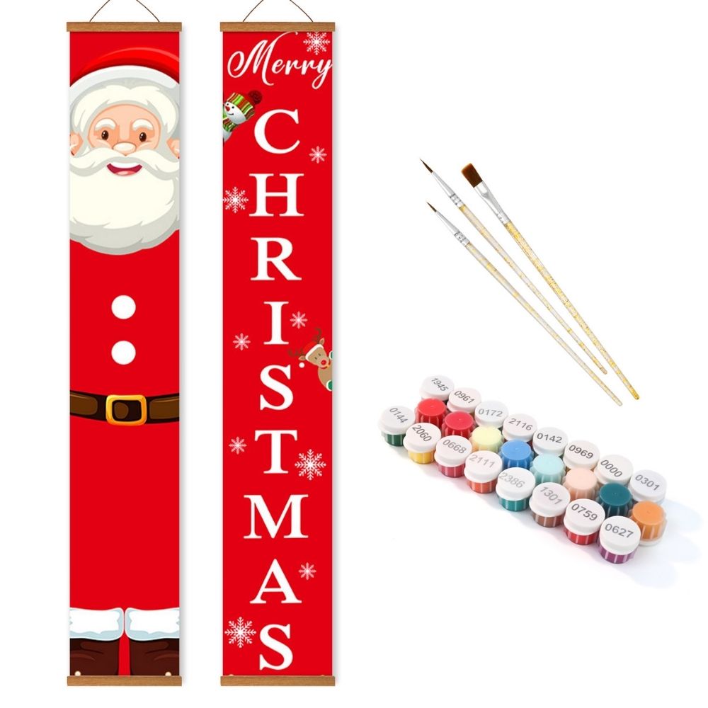 Paint by Numbers Front Door Hanging Banners - Classic Santa
