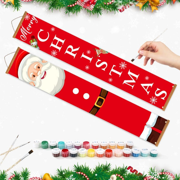 Paint by Numbers Front Door Hanging Banners - Classic Santa