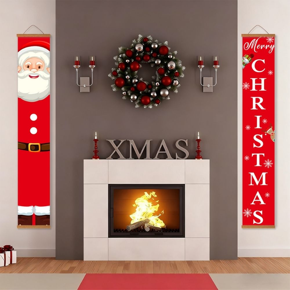 Paint by Numbers Front Door Hanging Banners - Classic Santa