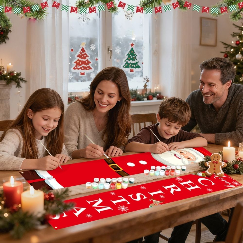 Paint by Numbers Front Door Hanging Banners - Classic Santa