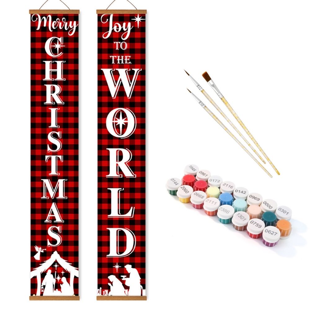 Paint by Numbers Front Door Hanging Banners - Christmas World