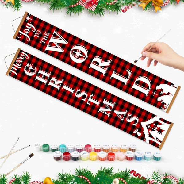 Paint by Numbers Front Door Hanging Banners - Christmas World