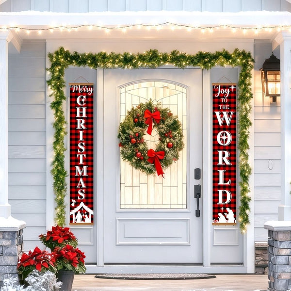 Paint by Numbers Front Door Hanging Banners - Christmas World
