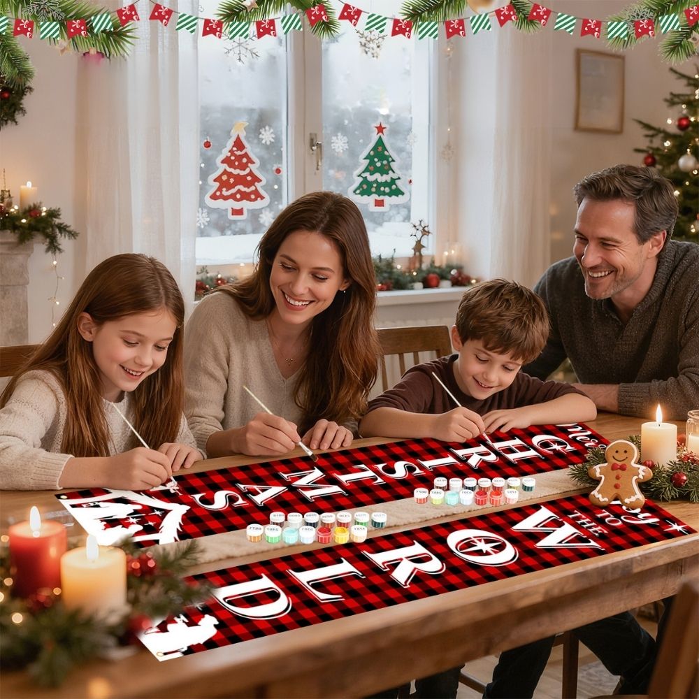 Paint by Numbers Front Door Hanging Banners - Christmas World