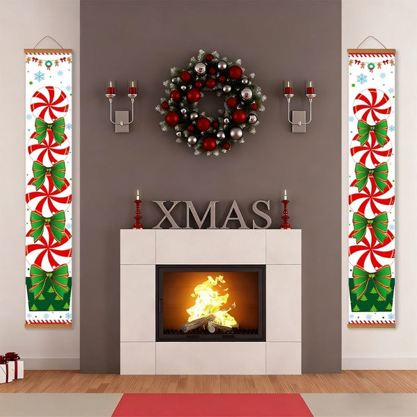 Paint by Numbers Front Door Hanging Banners - Christmas Wreath