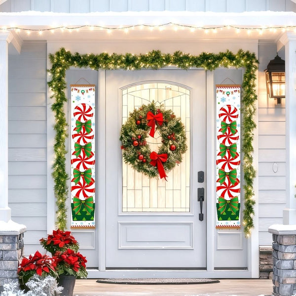 Paint by Numbers Front Door Hanging Banners - Christmas Wreath