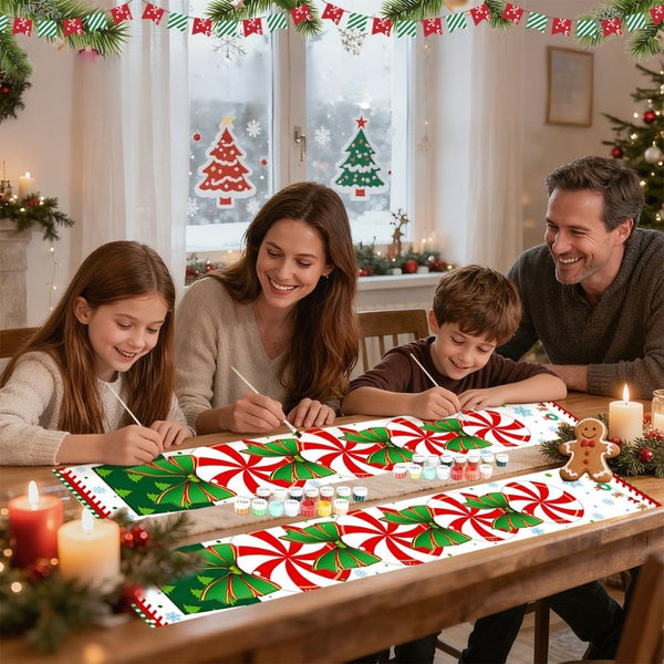 Paint by Numbers Front Door Hanging Banners - Christmas Wreath