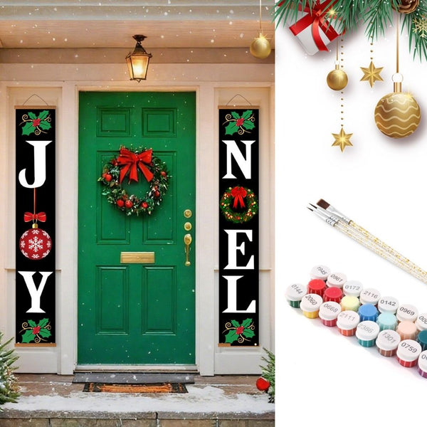 Paint by Numbers Front Door Hanging Banners - Joy Noel Figured'Art