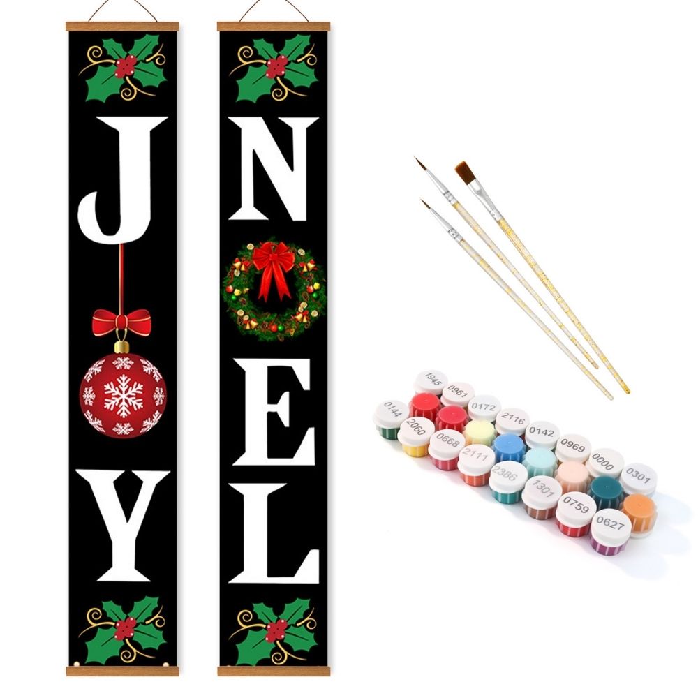 Paint by Numbers Front Door Hanging Banners - Joy Noel