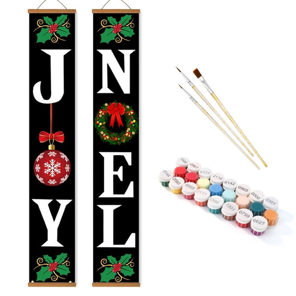 Paint by Numbers Front Door Hanging Banners - Joy Noel