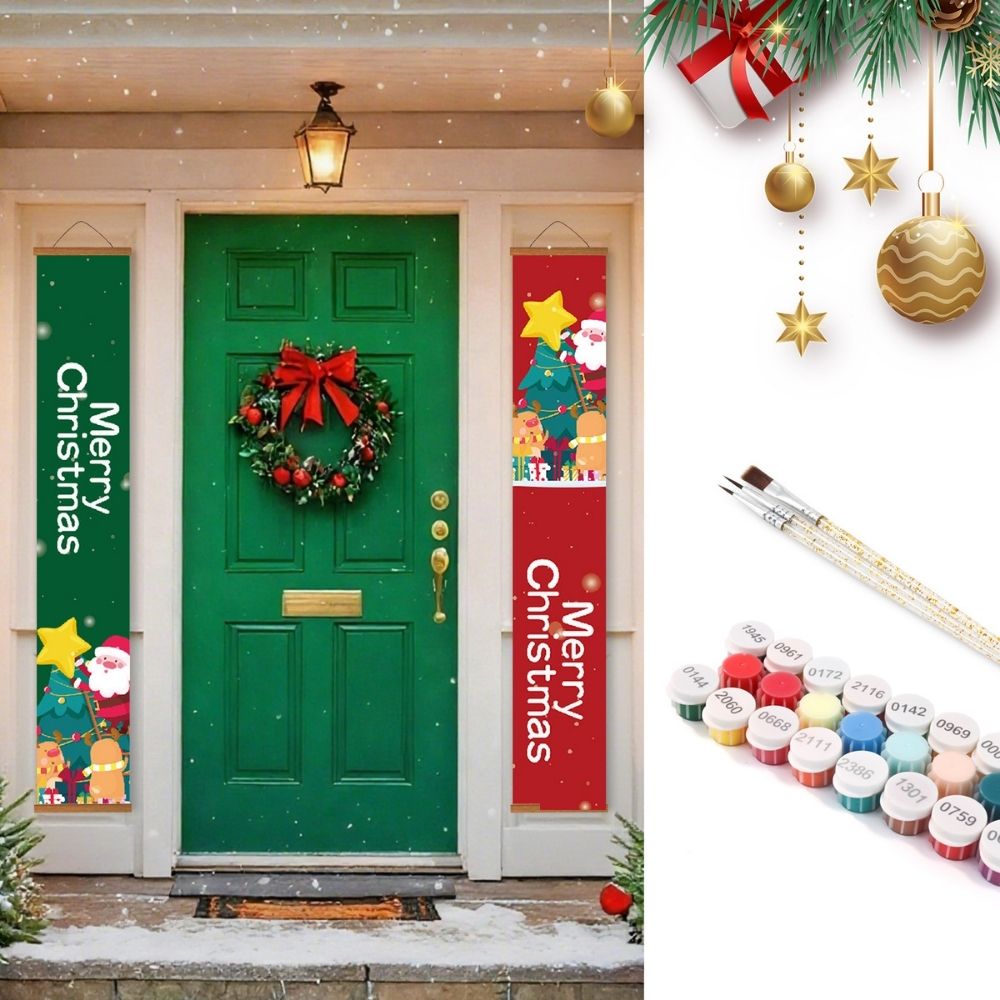 Paint by Numbers Front Door Hanging Banners - Holiday Treats Figured'Art