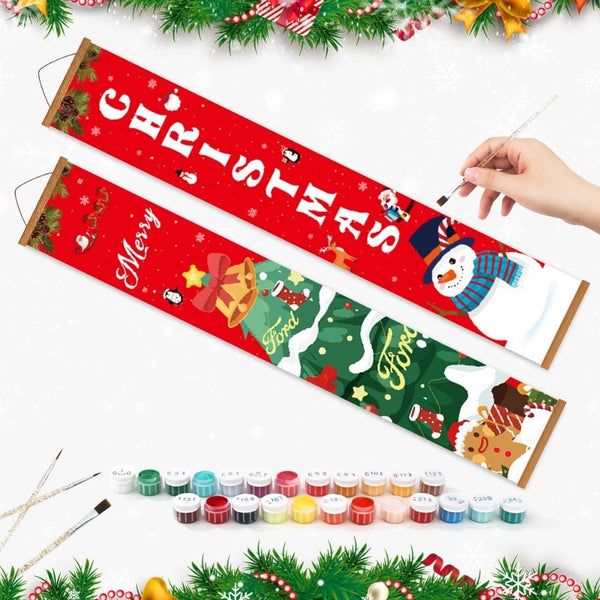 Paint by Numbers Front Door Hanging Banners - Christmas Eve