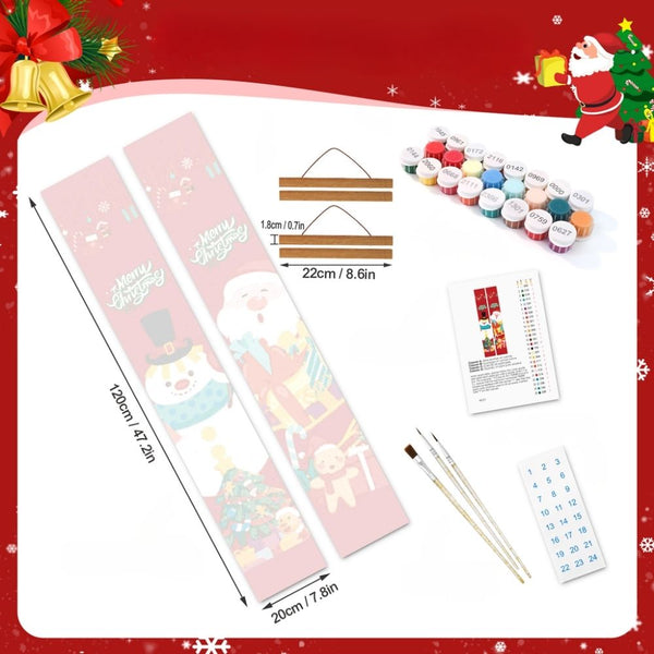 Paint by Numbers Front Door Hanging Banners - Christmas Eve