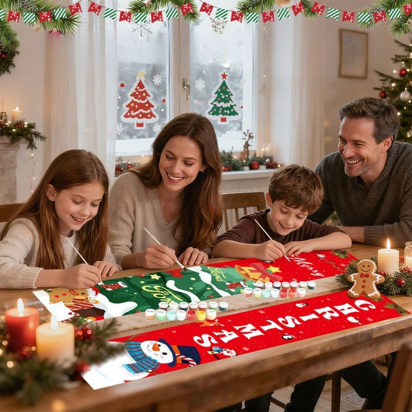 Paint by Numbers Front Door Hanging Banners - Christmas Eve