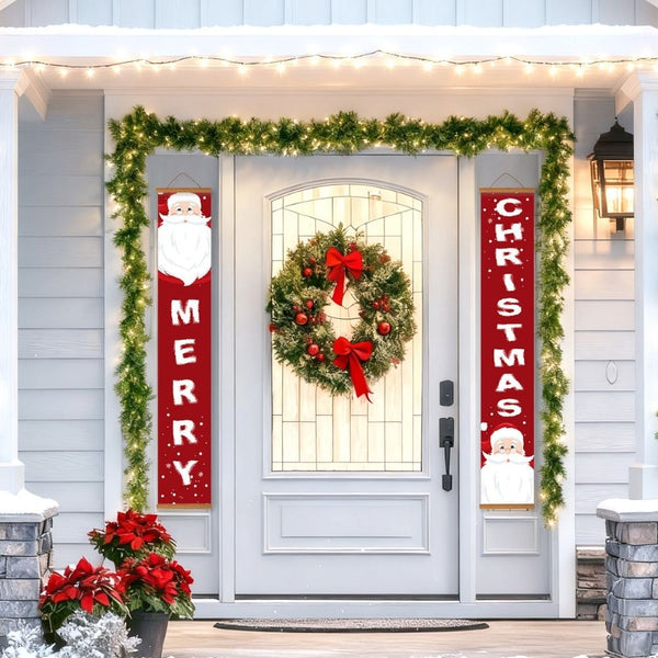 Paint by Numbers Front Door Hanging Banners - Jolly Santa