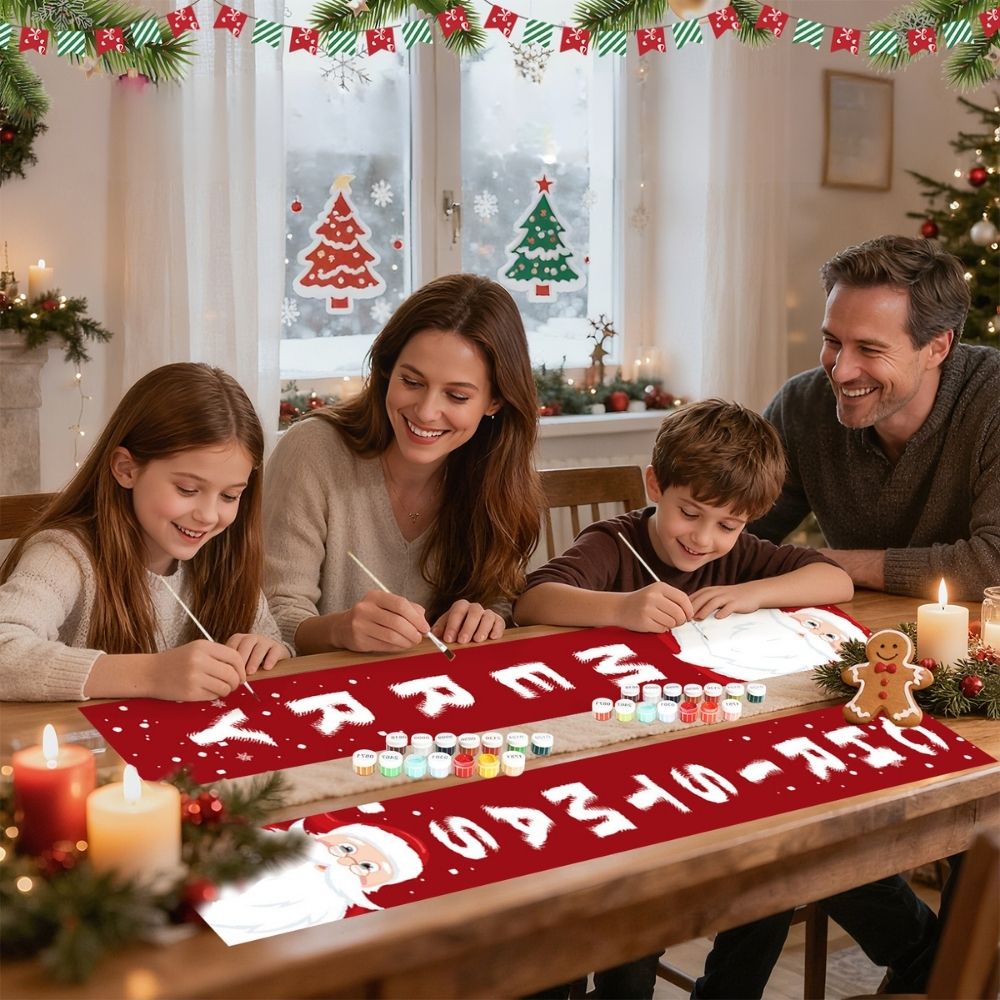 Paint by Numbers Front Door Hanging Banners - Jolly Santa