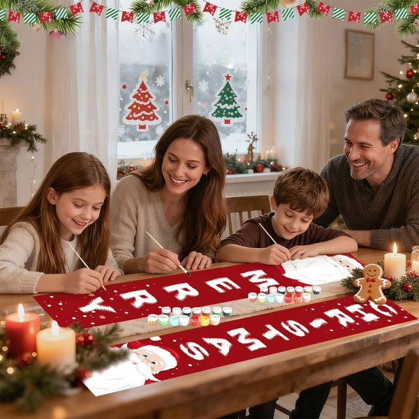 Paint by Numbers Front Door Hanging Banners - Jolly Santa