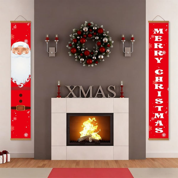 Paint by Numbers Front Door Hanging Banners - Merry Santa