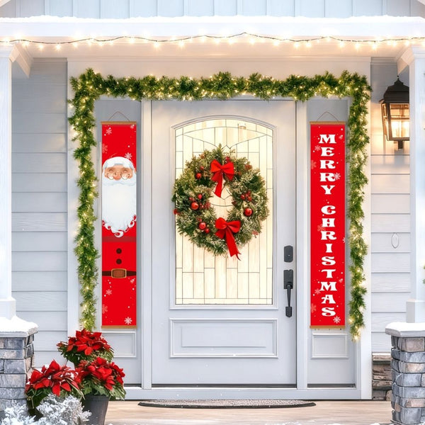Paint by Numbers Front Door Hanging Banners - Merry Santa