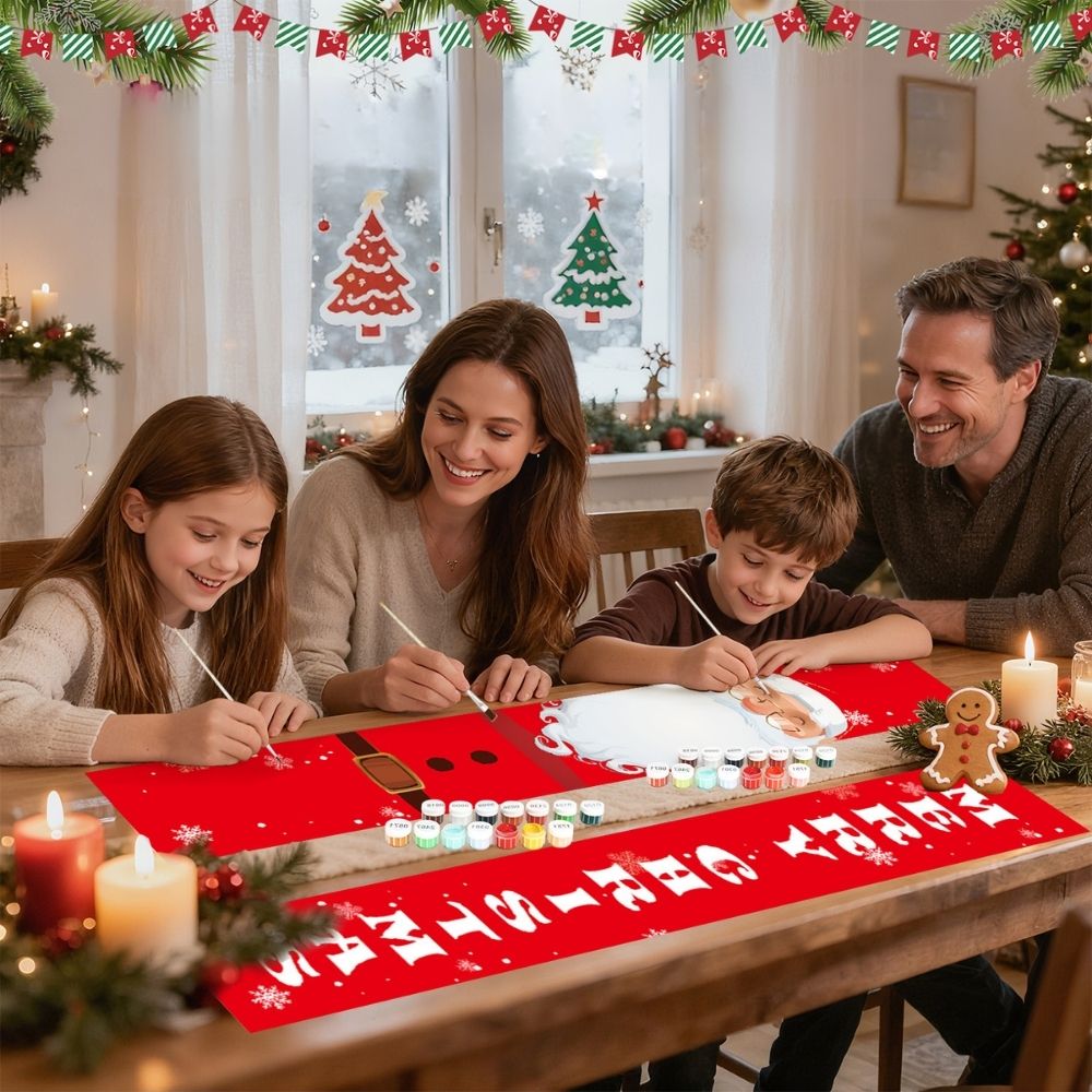 Paint by Numbers Front Door Hanging Banners - Merry Santa