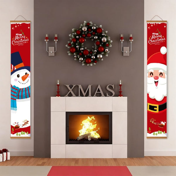 Paint by Numbers Front Door Hanging Banners - Cozy Snowman