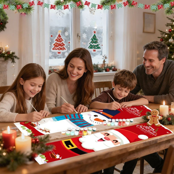 Paint by Numbers Front Door Hanging Banners - Cozy Snowman