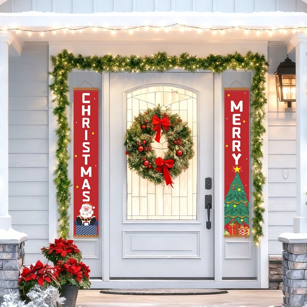 Paint by Numbers Front Door Hanging Banners - Christmas Tree