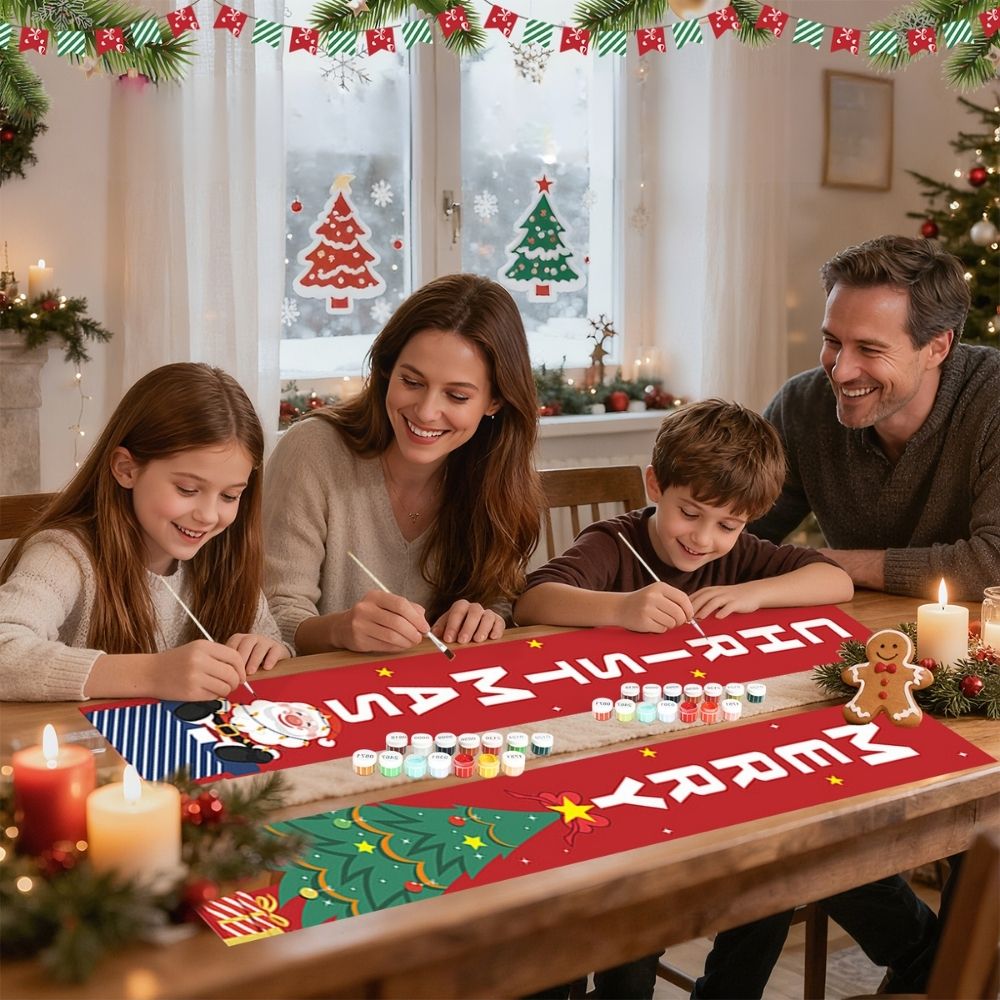 Paint by Numbers Front Door Hanging Banners - Christmas Tree