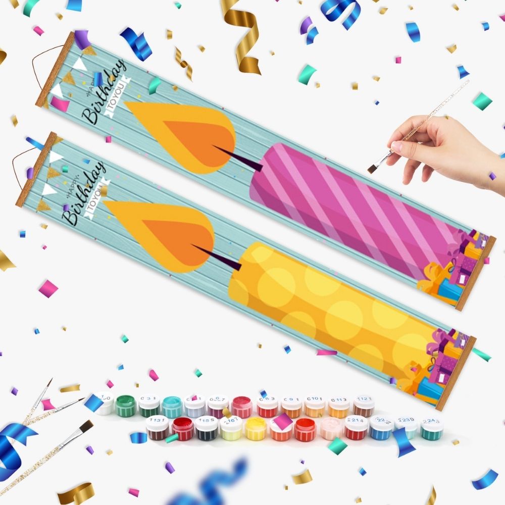 Paint by Numbers Front Door Hanging Banners - Birthday Festoon 1