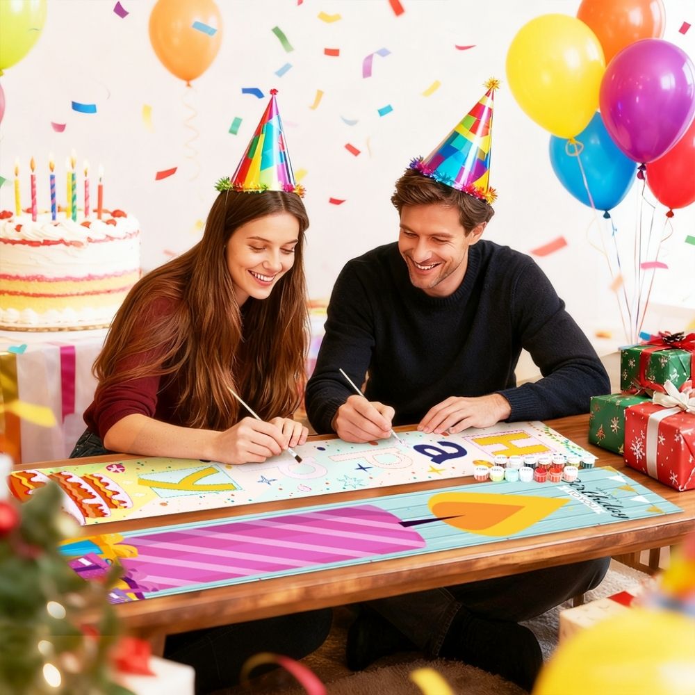 Paint by Numbers Front Door Hanging Banners - Birthday Festoon 1