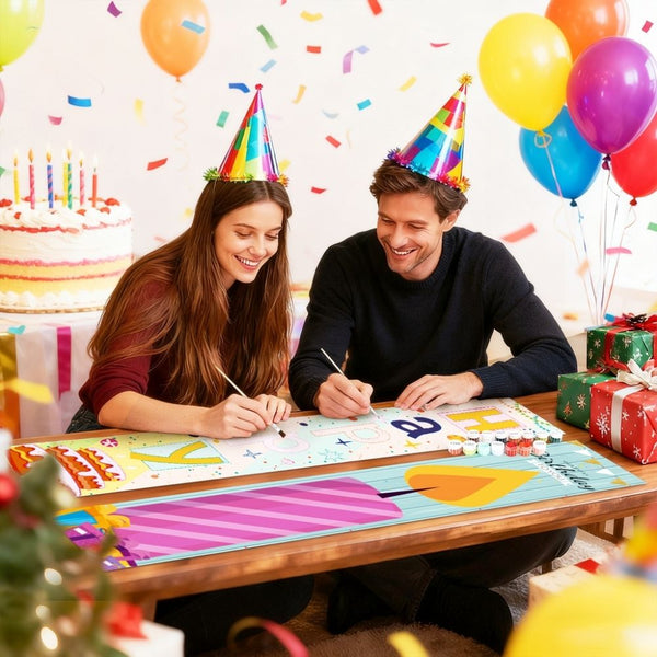 Paint by Numbers Front Door Hanging Banners - Birthday Festoon 1