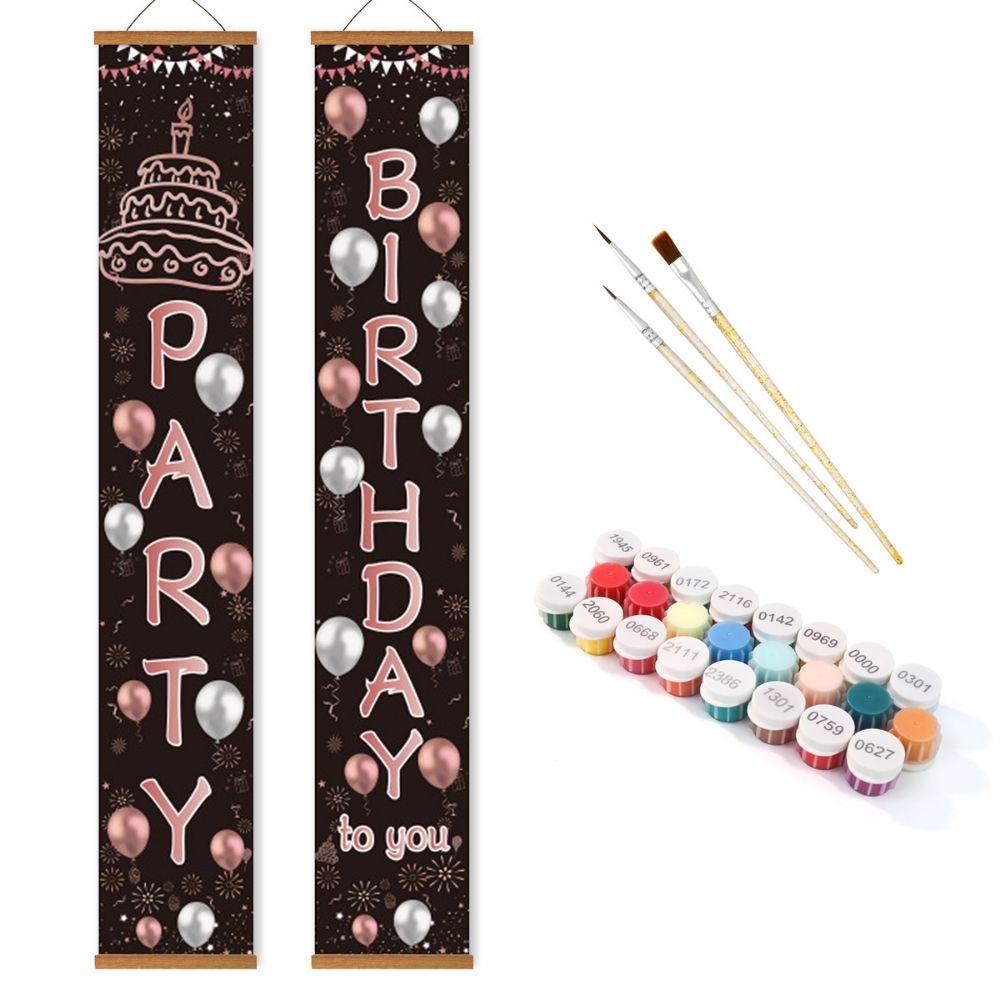 Paint by Numbers Front Door Hanging Banners - Party Garland