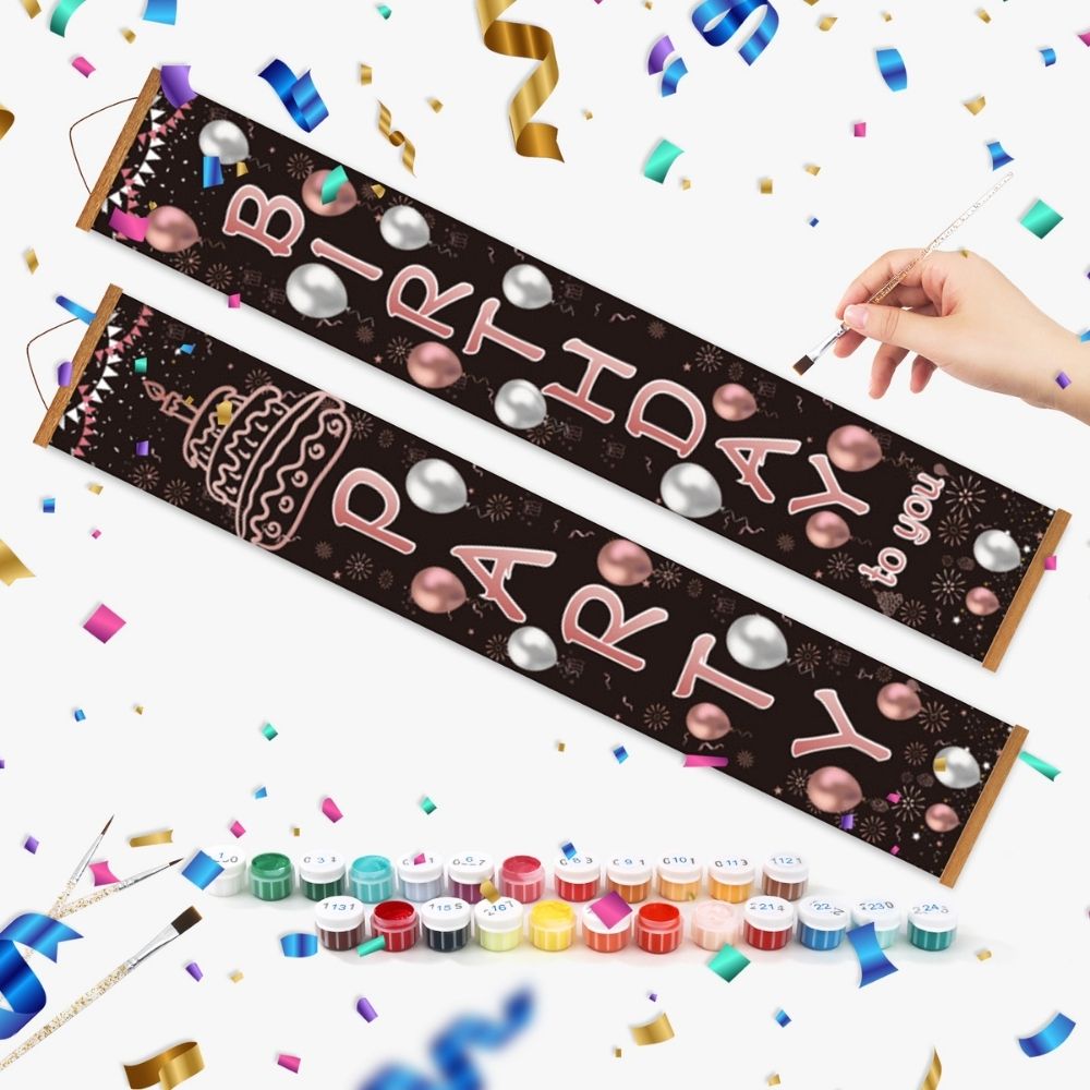 Paint by Numbers Front Door Hanging Banners - Party Garland
