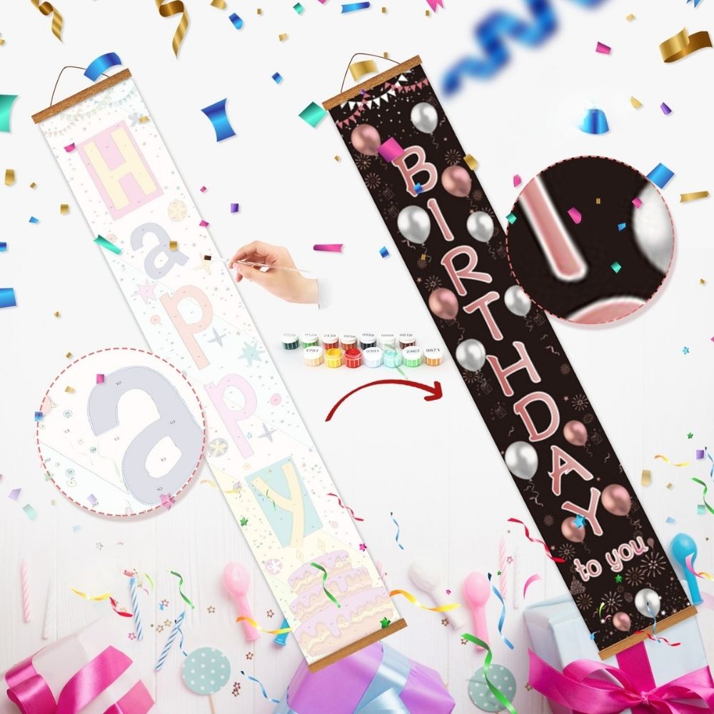 Paint by Numbers Front Door Hanging Banners - Party Garland
