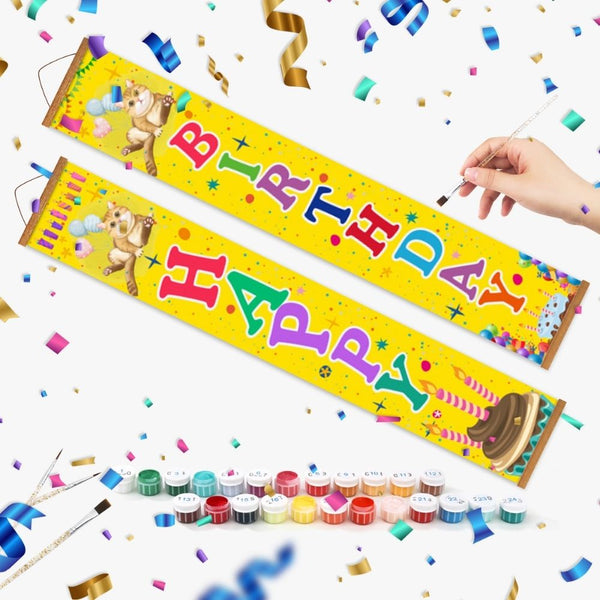 Paint by Numbers Front Door Hanging Banners - Happy Flags