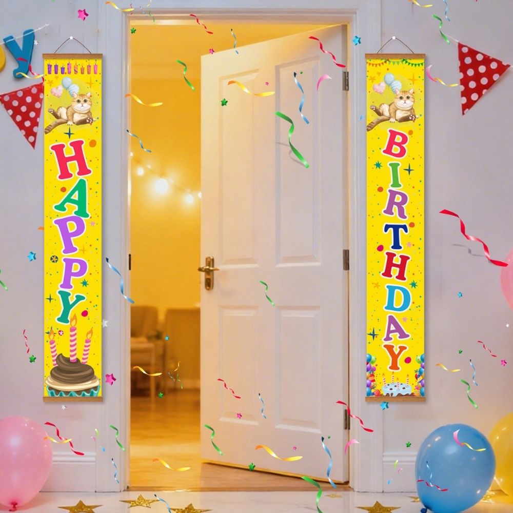 Paint by Numbers Front Door Hanging Banners - Happy Flags